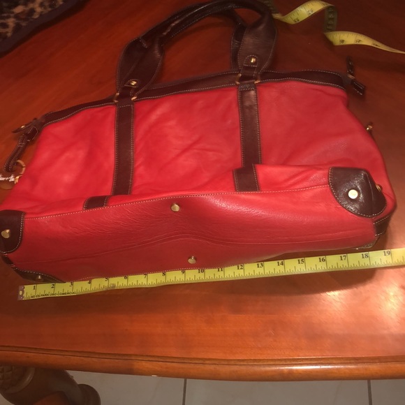 Prwnd Barr+Barr leather red and brown weekender bag - Picture 7 of 13